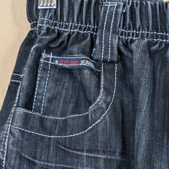 Y2K Tianzilang Cargo Jeans Whiskering Elastic Waist Embroidered 29 Skater Grunge - Picture 3 of 9